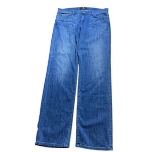 7 For All Mankind Jeans Mens Size 36 The Straight Blue Denim Mid Rise Dark Rinse